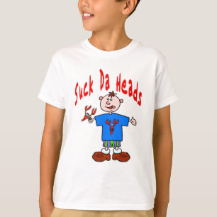 Suck Da Heads: Kids Crawfish Cartoon T-Shirt