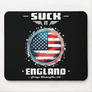 Suck England Funny 4th Of July Founding Father Mouse Pad