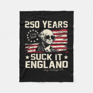 Suck england funny 4th of july george washington fleece blanket