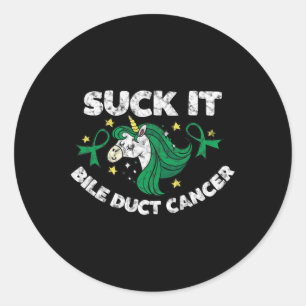 Suck It Bile Duct Cancer Inspirational Quote Unico Classic Round Sticker
