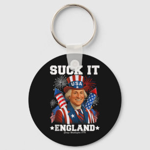 Suck It England Funny 4th Of July 1776 Usa Indepen Key Ring