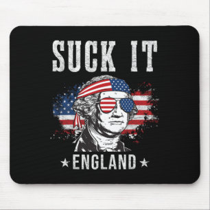 Suck It England Funny 4th Of July - George Washing Mouse Pad