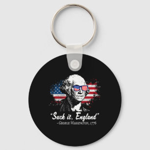 Suck-it England Funny 4th Of July George Washingto Key Ring
