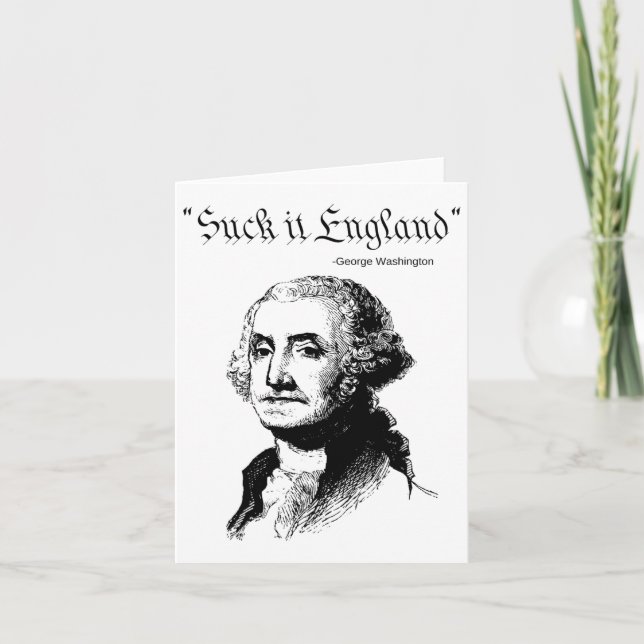 Suck It England Funny 4th Of July Usa Flag  Card (Front)