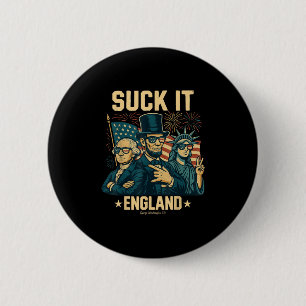 Suck It England Funny George Washington 1776 Usa 4 6 Cm Round Badge