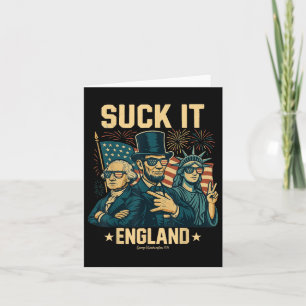 Suck It England Funny George Washington 1776 Usa 4 Card