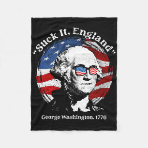 Suck It England Funny George Washington Usa Flag 4 Fleece Blanket