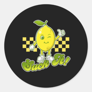 Suck It Green Lime Lemon Love Funny Mexican Party Classic Round Sticker