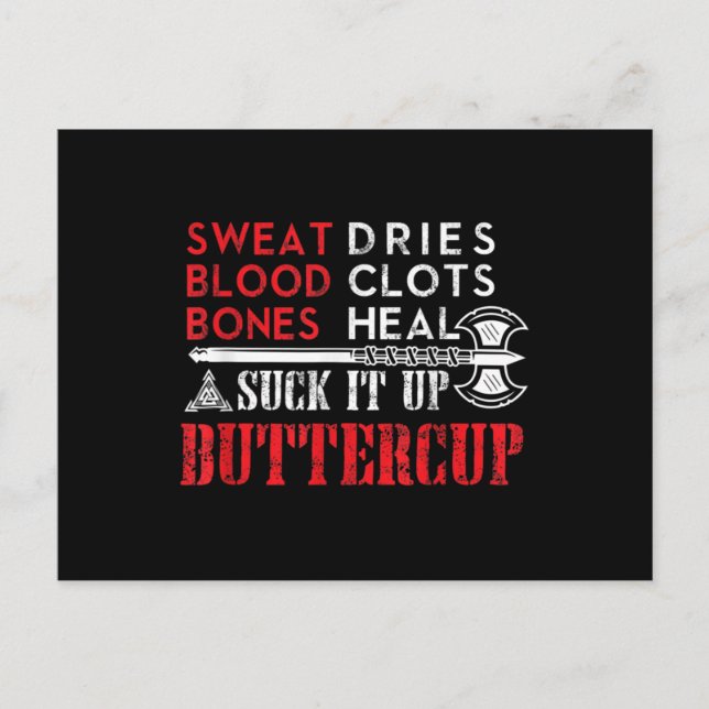 Suck it up Buttercup Funny Design Postcard (Front)