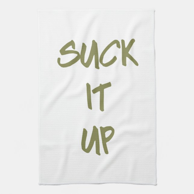 Suck it Up Motivational Workout Gym Tea Towel (Vertical)