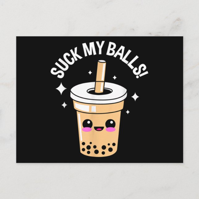 Suck My Balls Boba Postcard (Front)