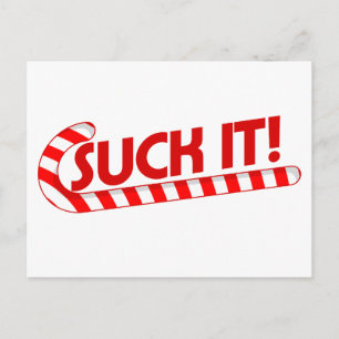 Suck the Christmas Candy Cane Holiday Postcard