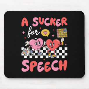 Sucker For Speech Therapy Slp Heart Loving Valenti Mouse Pad