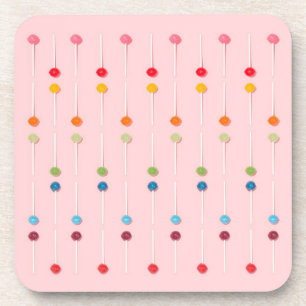 Suckers Lollypop Candy Rainbow Coaster
