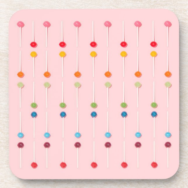 Suckers Lollypop Candy Rainbow Coaster (Front)
