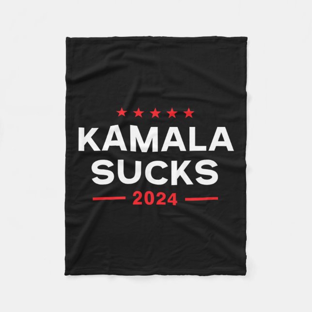 Sucks 2024 Anti Kamala Harris  Fleece Blanket (Front)