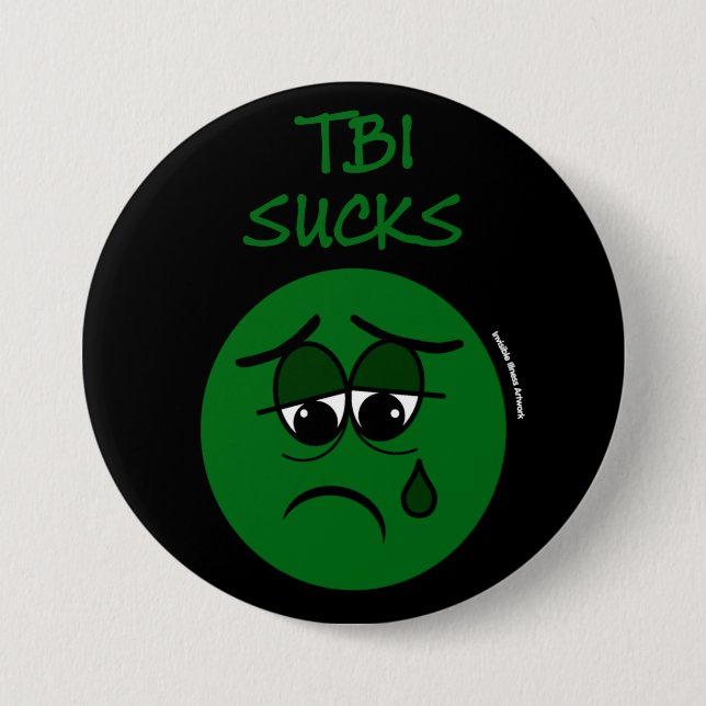 SUCKS...TBI 7.5 CM ROUND BADGE (Front)