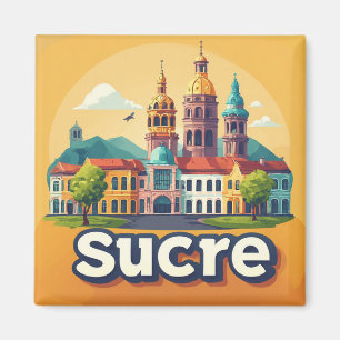 Sucre Bolivia City Travel Gift Memory 🗺️ Magnet