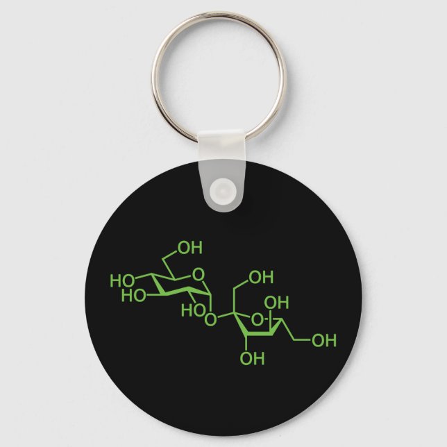 Sucrose Sugar Molecule Chemical Diagram Key Ring (Front)