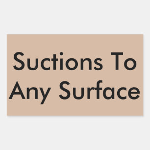 Suctions to any surface rectangular sticker