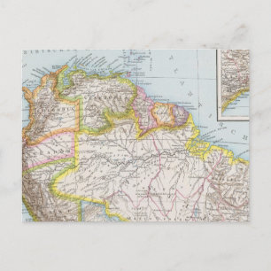 Sudamerika nordliches Blatt - South America Map Postcard