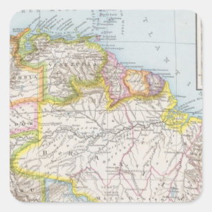 Sudamerika nordliches Blatt - South America Map Square Sticker