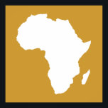 Sudan Brown Audacious Africa Poster<br><div class="desc">Africa map outline in white with contrasting colours in Emporio Moffa's "Safari" palette inspired by the daring adventurousness and wilderness of the continent.</div>