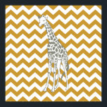 Sudan Brown Safari Chevron with Pop Art Giraffe Poster<br><div class="desc">Mod Chevron pattern in Emporio Moffa's Safari Moods colour palette,  with pop art giraffe on one side.</div>