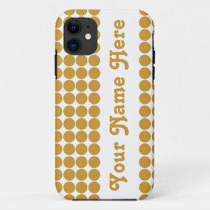 Sudan Brown Safari Dot with name iPhone 11 Case