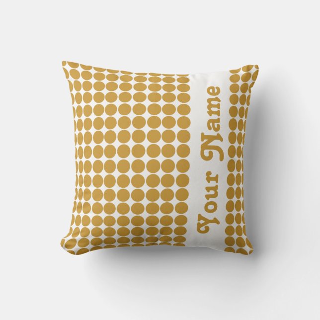 Sudan Brown Safari Dots with custom text Cushion (Front)