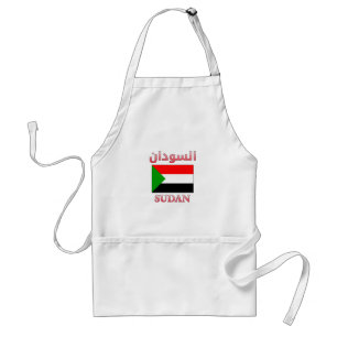 Sudan Flag السودان Arabic & English WordArt Standard Apron