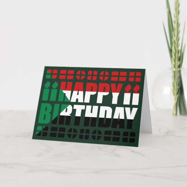 Sudan Flag Birthday Card (Front)