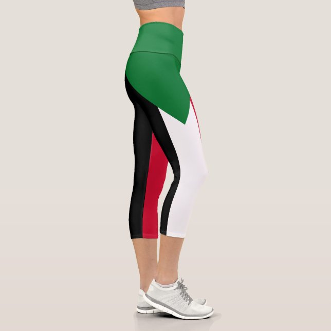 Sudan Flag Capri Leggings (Right)
