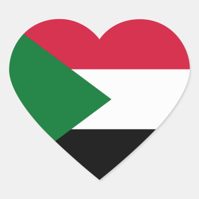 sudan flag heart sticker (Front)