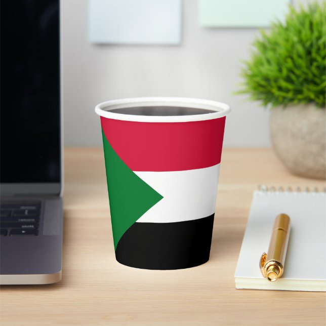 Sudan Flag Paper Cups (Insitu)