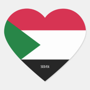 Sudan Flag Splendid Patriotic Heart Sticker