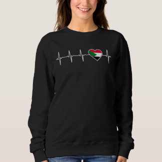 Sudan Heartbeat Sudanese Flag and Heart Love Afric Sweatshirt