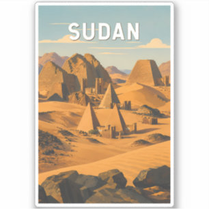 Sudan Illustration Travel Art Vintage