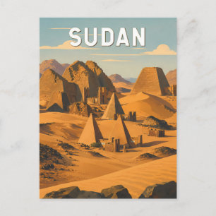 Sudan Illustration Travel Art Vintage Postcard