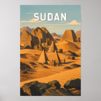 Sudan Illustration Travel Art Vintage