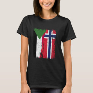Sudan Norway Half Flag Sudanese Norwegian Ancestry T-Shirt