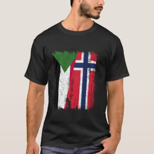 Sudan Norway Half Flag Sudanese Norwegian Ancestry T-Shirt