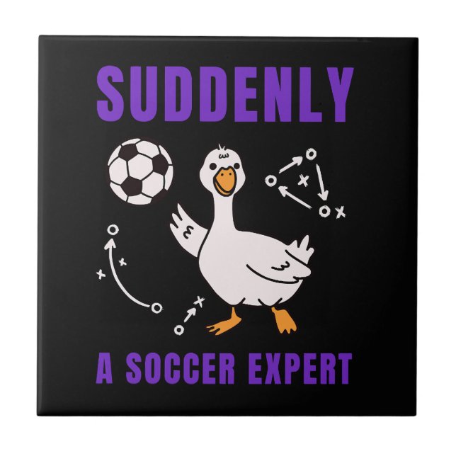 Suddenly a soccer expert ceramic tile (Front)