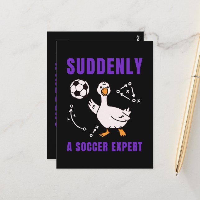 Suddenly a soccer expert postcard (Front/Back In Situ)