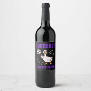 Suddenly a soccer expert wine label