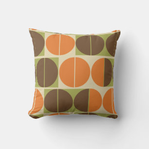 Suddenly Seventies Orange Brown Green Geometric Cushion