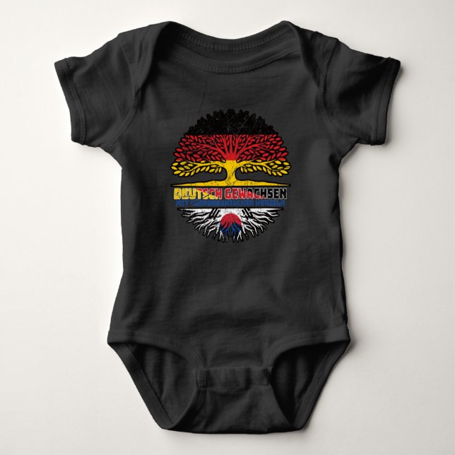 Südkorea Südkoreanisch Deutsch Deutschland Baum Baby Bodysuit (Front)