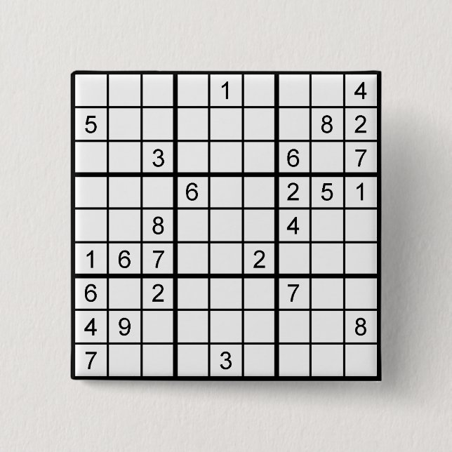 sudoku 15 cm square badge (Front)