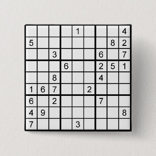 sudoku 15 cm square badge