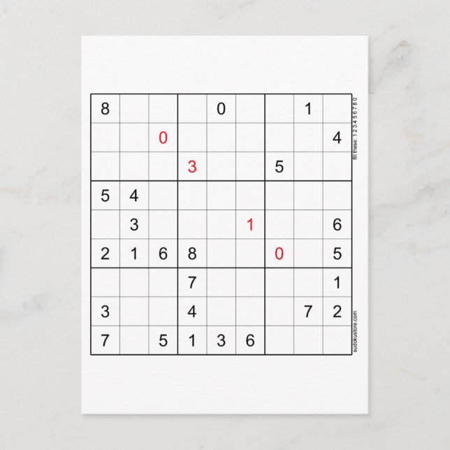 Sudoku Birthday Card 03-10 (Front)